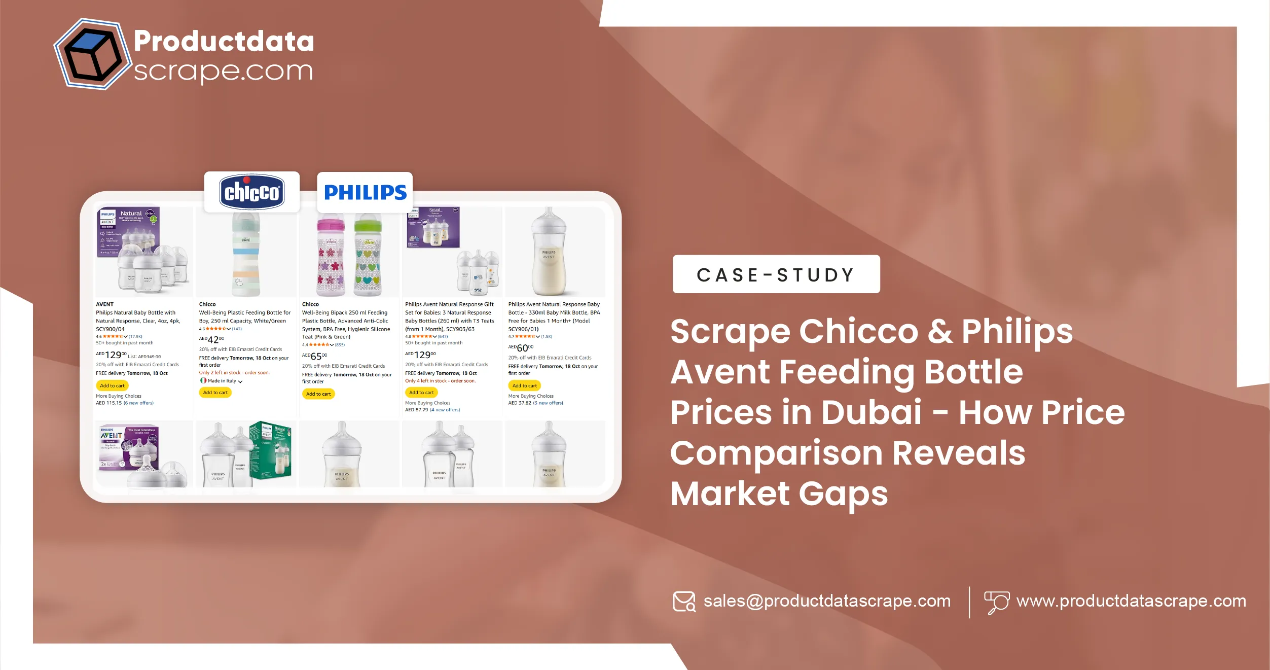 Scrape Chicco & Philips Avent Feeding Bottle Prices in Dubai